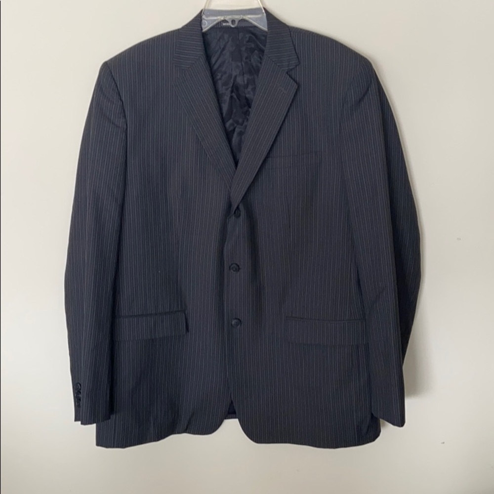 Charcoal pin stripe men’s suit jacket size 46